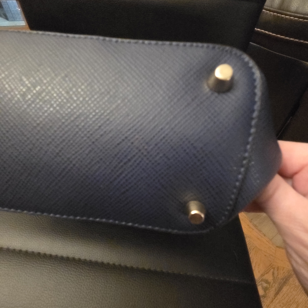 Authentic Furla Navy Blue Leather Small Talia - Picture 9 of 12